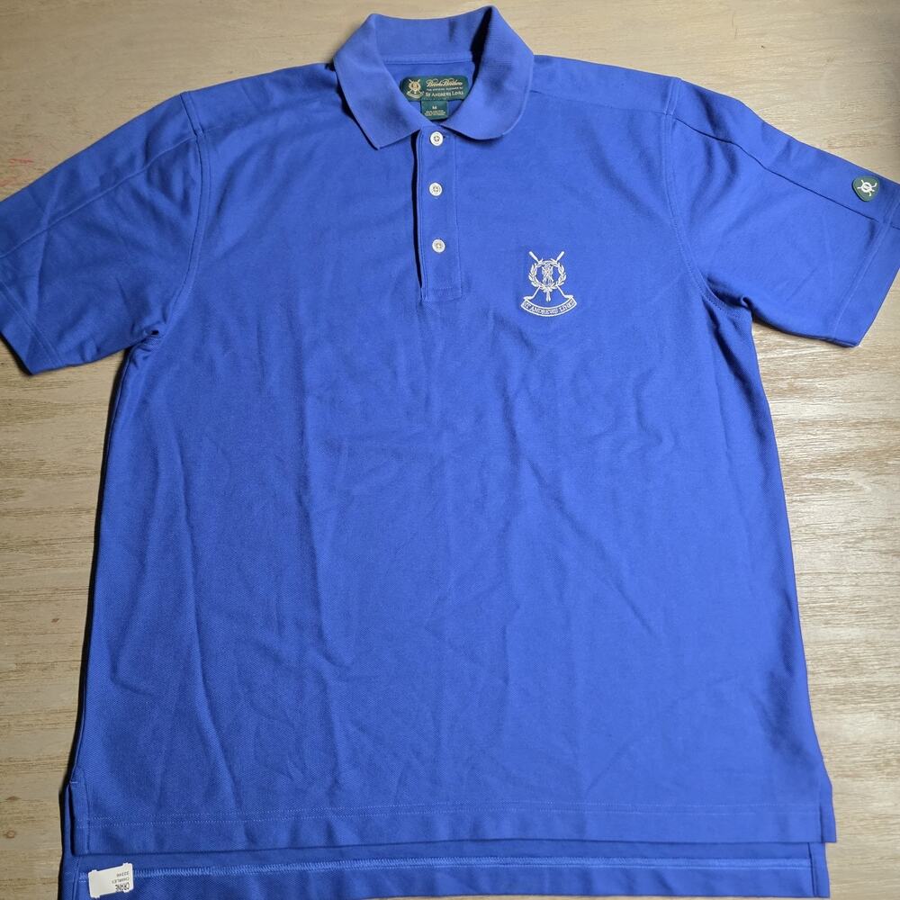 Brooks Brothers Polo Golf Shirt Sz M Blue Cotton St. Andrews Links